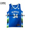Maglia NBA Milwaukee Bucks Giannis Antetokounmpo 34 Nike City Edition 2022-2023 Blu Swingman - Bambino